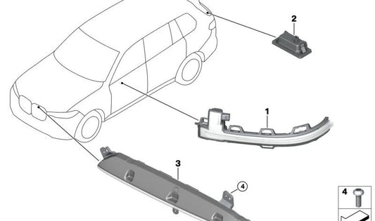 Módulo de luz da grade do radiador esquerda para BMW X7 G07N (OEM 63147367095). BMW original