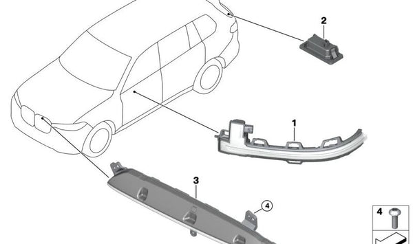 Módulo de luz rejilla del radiador izquierdo para BMW X7 G07N (OEM 63147367095). Original BMW