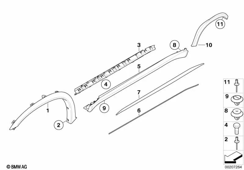 M Blende Radlauf, Grundierung vorne rechts für BMW X5 E70 (OEM 51777206656). Original BMW.