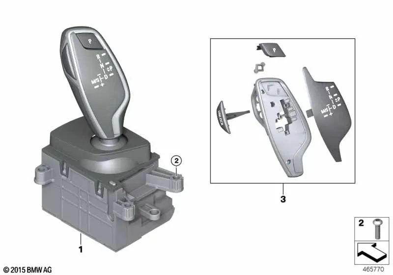 Kit de Reparación de Cubiertas de Selector de Cambio para BMW Serie 5 G30, G31, G38; Serie 6 G32; Serie 7 G11, G12; X3 G01, G08; X4 G02 (OEM 61316817622). Original BMW