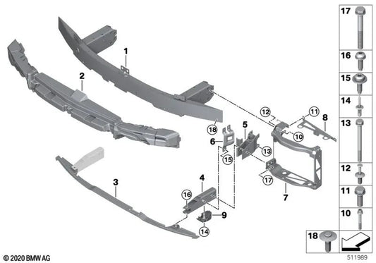 Amortiguador delantero para BMW Serie 3 G80, Serie 4 G82, G83 (OEM 51118072755). Original BMW