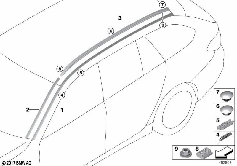 Clip for BMW G31, G31N (OEM 51137421929). Genuine BMW