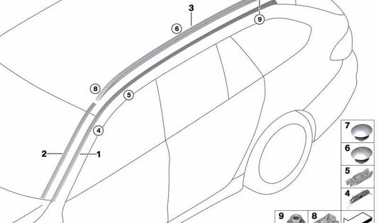 Tapón de protección original OEM 51137269704 para BMW Serie 5 (F11, G31). Compatible con modelos Touring.