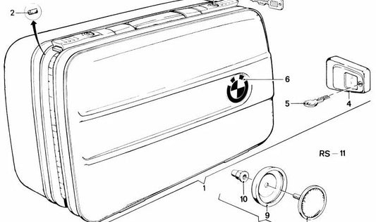 Linksseite Koffer OEM 46542300057 für BMW R50. Originaler BMW Motorrad.