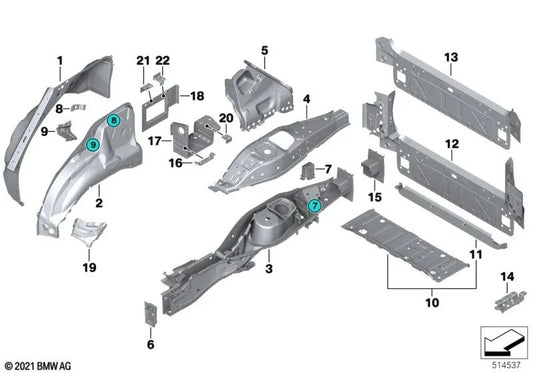 Rear Silencer Support for BMW X5 E70, E70N, F15, F85 X6 E71, E72 (OEM 41117174321). Genuine BMW