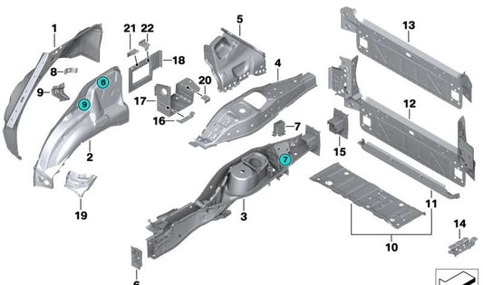 Soporte inferior del filtro de carbón activo OEM 41117174319 para BMW E70, E71, E72, F15, F85. Original BMW.