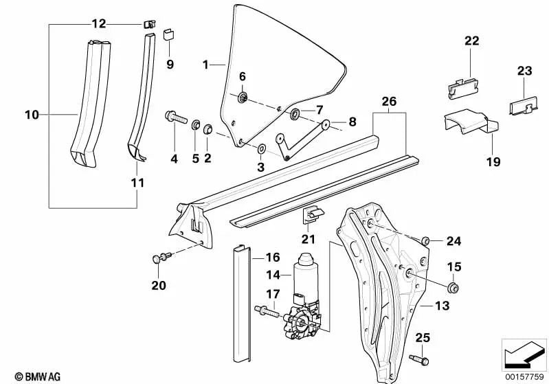 Motor plano izquierdo para BMW Serie 3 (E36) (OEM 67628353839). Original BMW.