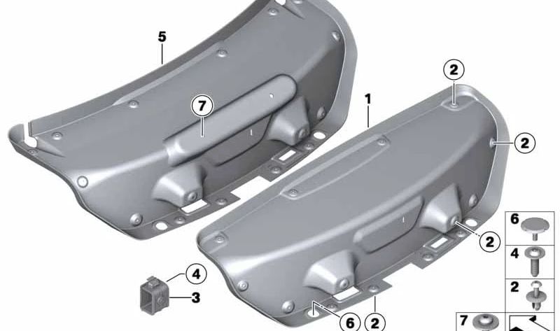 Revestimiento de la tapa del maletero para BMW Serie 6 F12, F12N (OEM 51497263984). Original BMW