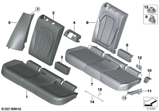 Panel lateral de cuero izquierdo para BMW X3 F97, G01 (OEM 52207470915). Original BMW