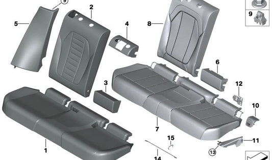 Painel de couro esquerdo OEM 52208074533 para BMW G01, F97. BMW original.