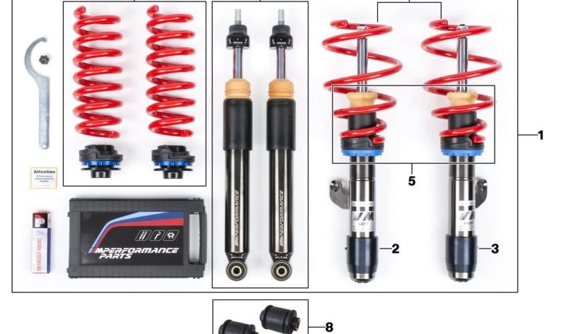 Kit de reparación frontal para BMW F87 (OEM 31302448589). Original BMW