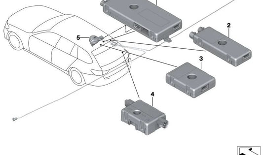 DAB-Antennenverstärker für BMW 5er G31, X3 F97, G01 (OEM 65205A2AD99). Original BMW