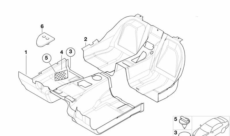 Protector inferior trasero OEM 51478413495 para BMW (Modelos compatibles: Serie 1 F20, F21; Serie 2 F22, F23; Serie 3 F30, F31, F34; Serie 4 F32, F33, F36). Original BMW.