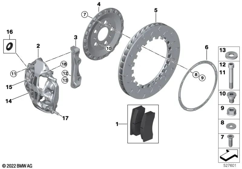 Tornillo de cabeza hexagonal interna para BMW E82, F87, G87, E21, E30, E46, E90, F80, G80, F82, G82, E12, F10, F90, E24, F06, F12, F13, E23, E31, F91, F93, F97, F98, F95, F96, E85 (OEM 34111123072). Original BMW