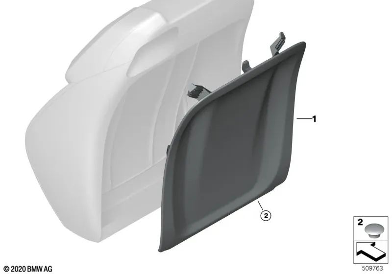 Pared trasera para BMW G42, G22, G23 (OEM 52109475887). Original BMW