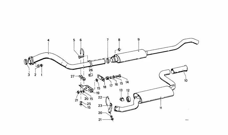 Silenciador trasero OEM 18121245123 para BMW Serie 3 (E21, E30). Original BMW.