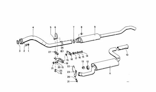 Rear silencer OEM 18121245123 for BMW 3 Series (E21, E30). Original BMW.