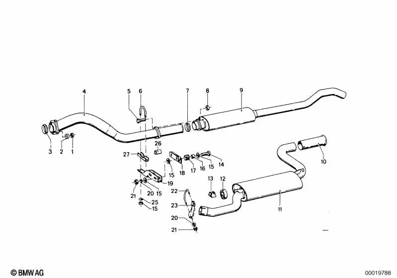 Tubo de escape delantero para BMW (OEM 18111245269). Original BMW