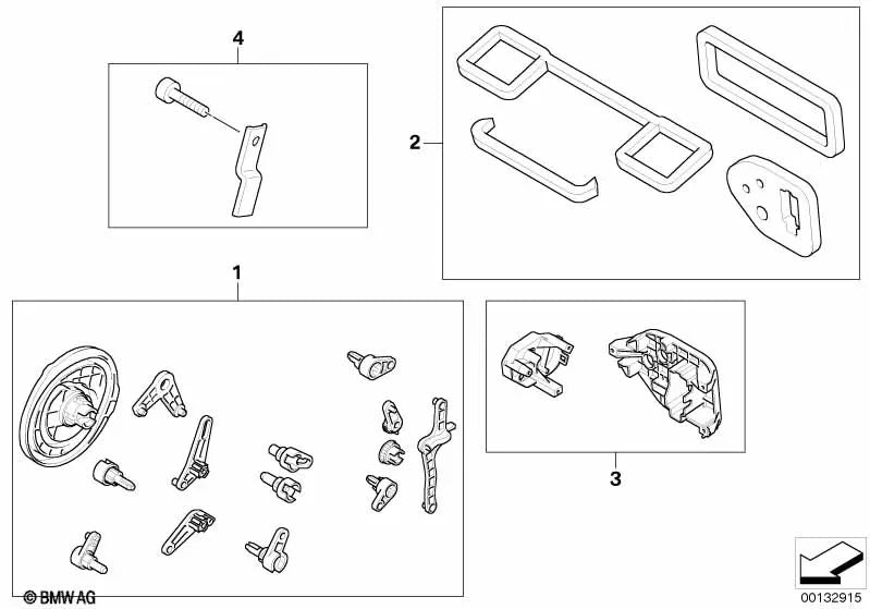 Juego de Soportes para BMW Z4 E85, E86 (OEM 64116944658). Original BMW