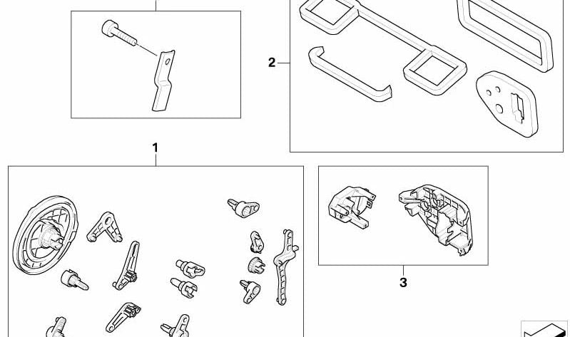 Alavanca de ajuste com peças pequenas OEM 64116927615 para BMW Z4 (E85, E86). BMW originais.