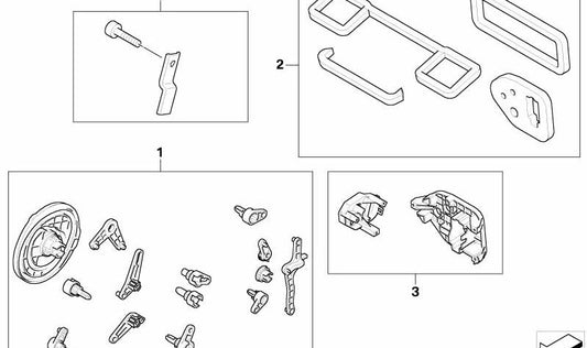 Levier de réglage avec de petites pièces OEM 64116927615 pour BMW Z4 (E85, E86). BMW d'origine.