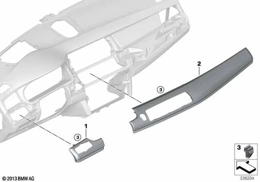 Blende I-Tafel Fahrer für BMW Serie 5 F07N (OEM 51458060803). Original BMW