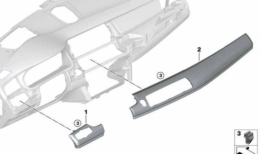 Embellecedor salpicadero madera original OEM 51459292253 para BMW Serie 5 GT (F07).