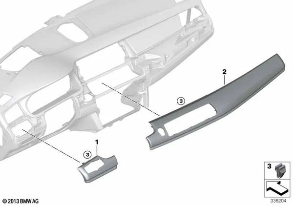 Blende decorativa plata para BMW F07 (OEM 51459307054). Original BMW.