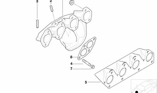 Colector de Escape para BMW Serie 3 E36, E46 (OEM 11621732924). Original BMW