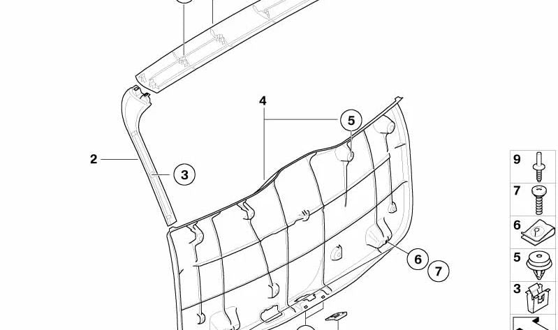 Grapa de fijación OEM 51113416812 para BMW E83. Original BMW.