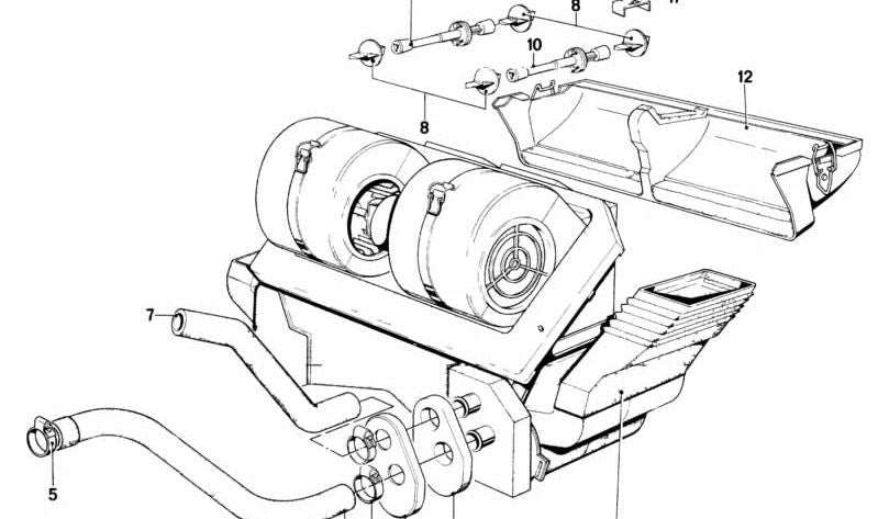 Eje de Control para Regulación de Temperatura para BMW Serie 6 E24 (OEM 64111360788). Original BMW.