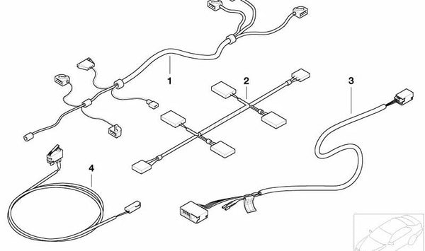 Conjunto de cables guantera para BMW Z8 E52 (OEM 61128385870). Original BMW