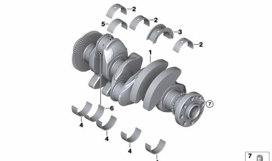 Green bearing (OEM 11217648453) for BMW I12, I15. Original BMW.