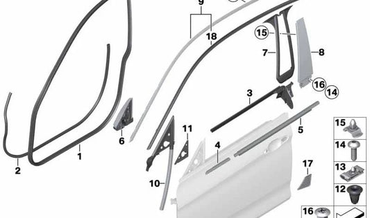 Frame laterale destro 51337310226 per BMW F36. BMW originale.