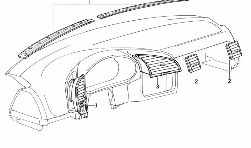 Rejilla de deshielo derecha para BMW Serie 3 E36 (OEM 64228132322). Original BMW