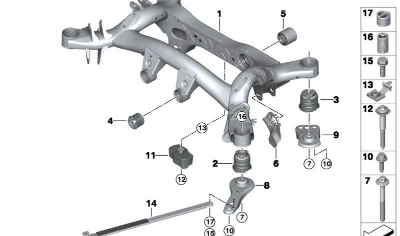 Inserto roscado OEM 07129901471 para BMW F70, U06, G21, G22, U11, U12, U10, F65, F66, U25. Original BMW.