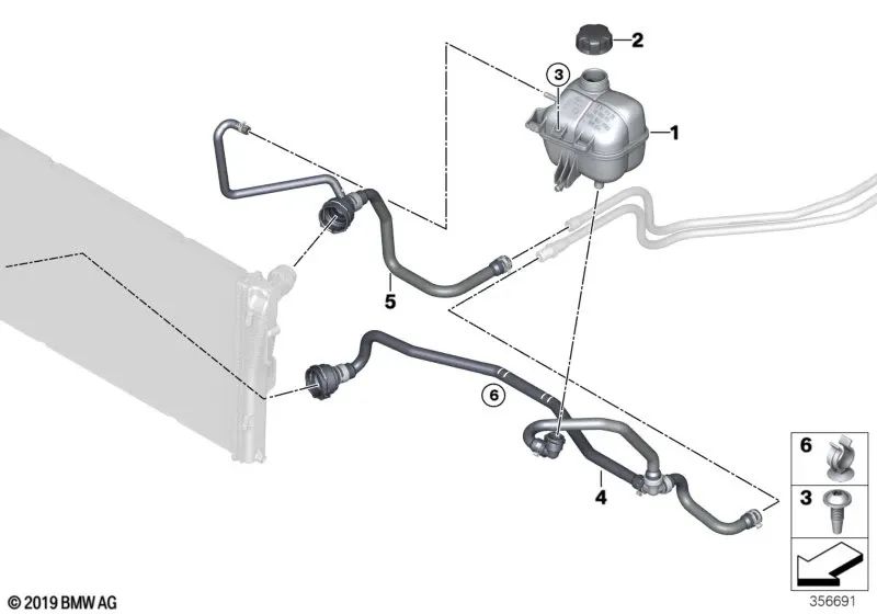 Compensation tank for MINI R56N (OEM 17137823626). Original MINI.