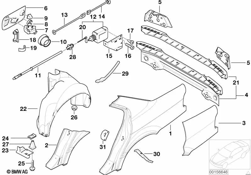 Bowdenzug Stellantrieb para BMW Serie 7 E38 (OEM 51258164787). Original BMW.