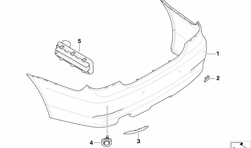 Rechter Reflektor für BMW 5er E60N (OEM 63147183914). Original BMW.