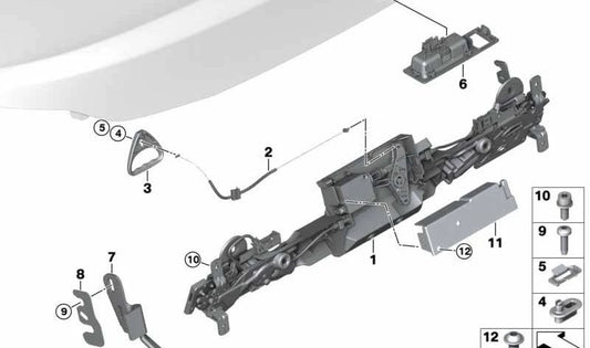 Pestillo izquierdo para BMW F33, F83 (OEM 51247295249). Original BMW