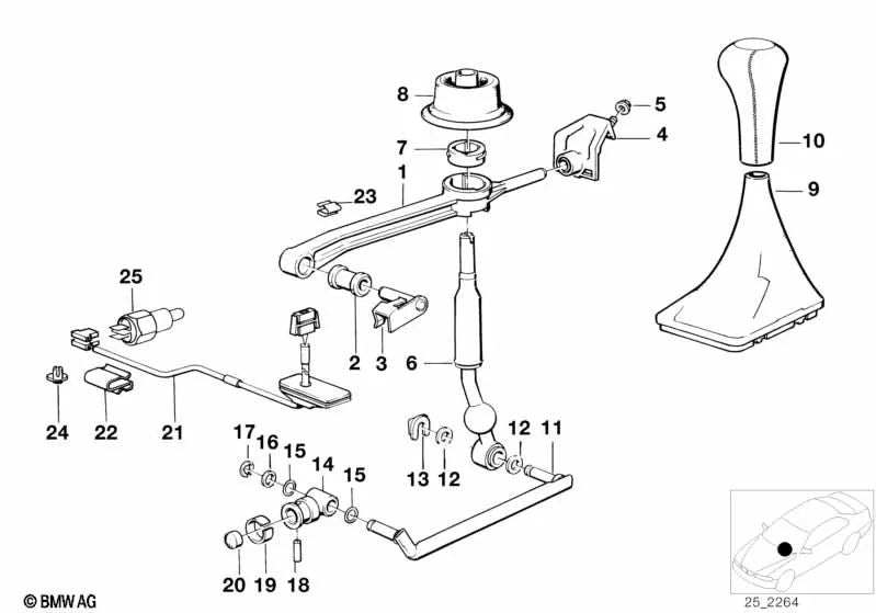 Cubierta de Palanca de Cambios para BMW E30. Original BMW.