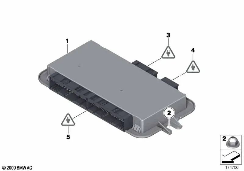 Módulo de reposapiés para BMW F07, F18, F01N, F02N (OEM 61356992948). Original BMW