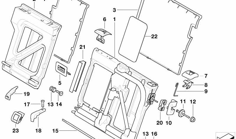 Cubierta exterior izquierda para BMW E39 (OEM 52208216265). Original BMW