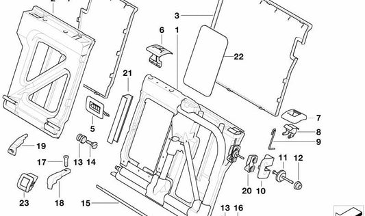 Cubierta de cerradura izquierda para BMW E39 (OEM 52208216255). Original BMW.