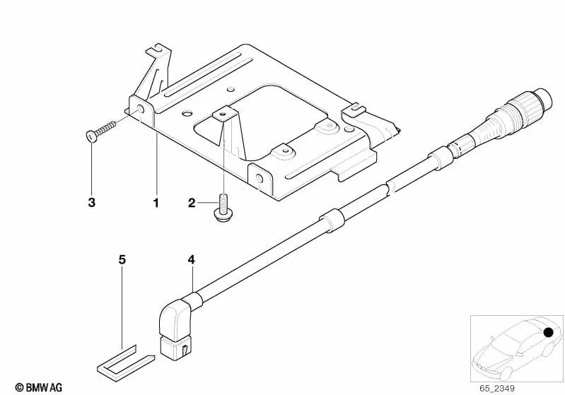 Soporte Amplificador Hifi/Cambiador de CD para varios modelos/series de BMW (OEM 65128389542). Original BMW.