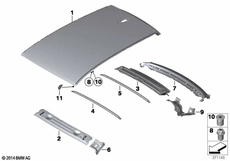 Carbon-Dach-Außenabdeckung für BMW F80 (OEM 41318057027). Original BMW