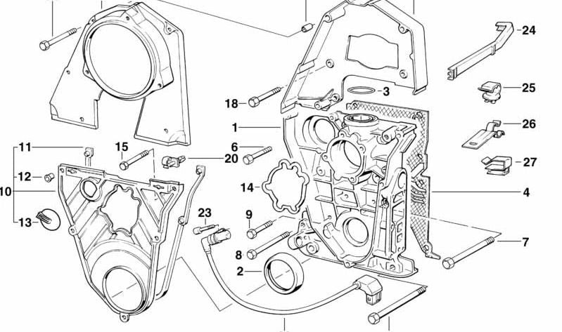 Soporte para BMW Serie 3 E30, E36, Serie 5 E34 (OEM 12141717574). Original BMW