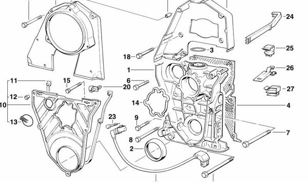 Soporte para BMW Serie 3 E30, E36, Serie 5 E34 (OEM 12141717574). Original BMW