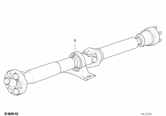 5-speed cardan shaft for BMW E39 (OEM 26101229267). Genuine BMW.