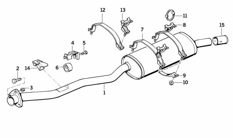 Silenciador trasero para BMW Serie 3 E30 (OEM 18101705813). Original BMW